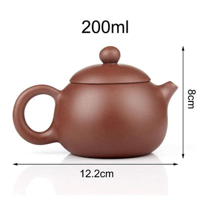 Yixing Clay Teapot Handmade Chinese Purple Clay Kettle for Tea Brewing 200ml