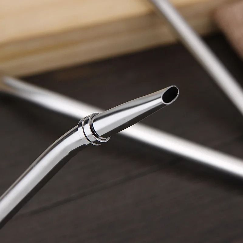 Reusable Stainless Steel Yerba Mate Straw Filter Set with Cleaning Brush