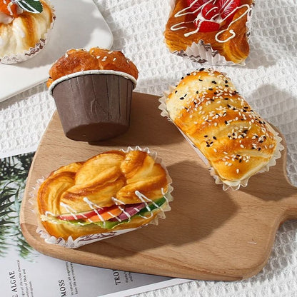 Fake Cake Bread Cupcake Pastry Bakery Artificial Soft Bread Food Model Props Refrigerator Stickers Simulation Dessert