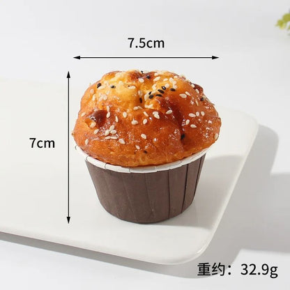 Fake Cake Bread Cupcake Pastry Bakery Artificial Soft Bread Food Model Props Refrigerator Stickers Simulation Dessert