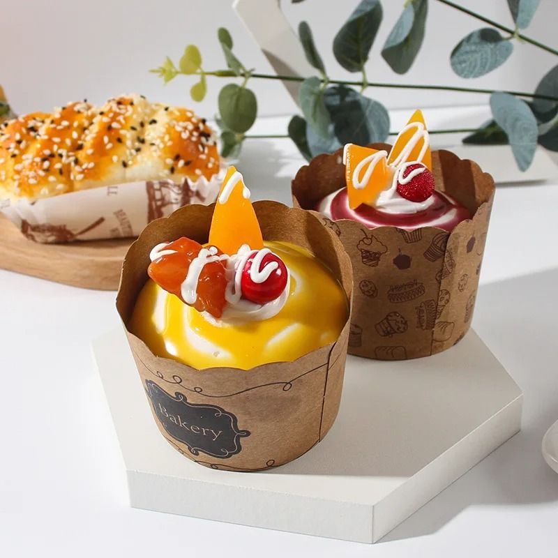 Fake Cake Bread Cupcake Pastry Bakery Artificial Soft Bread Food Model Props Refrigerator Stickers Simulation Dessert