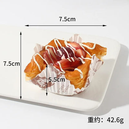 Fake Cake Bread Cupcake Pastry Bakery Artificial Soft Bread Food Model Props Refrigerator Stickers Simulation Dessert