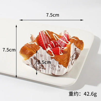 Fake Cake Bread Cupcake Pastry Bakery Artificial Soft Bread Food Model Props Refrigerator Stickers Simulation Dessert