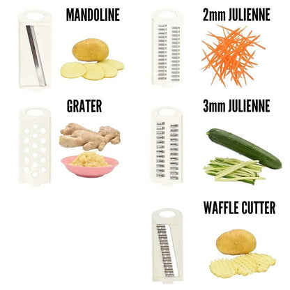 5 in 1 Mandoline Slicer Vegetable Cutter Multi Blade Kitchen Tool