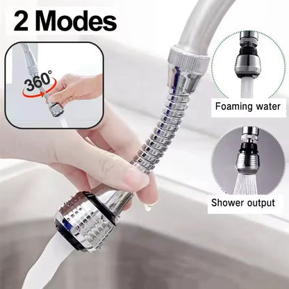 Kitchen Faucet Extender Adjustable Rotating Water Saving Sprinkler Head Attachment