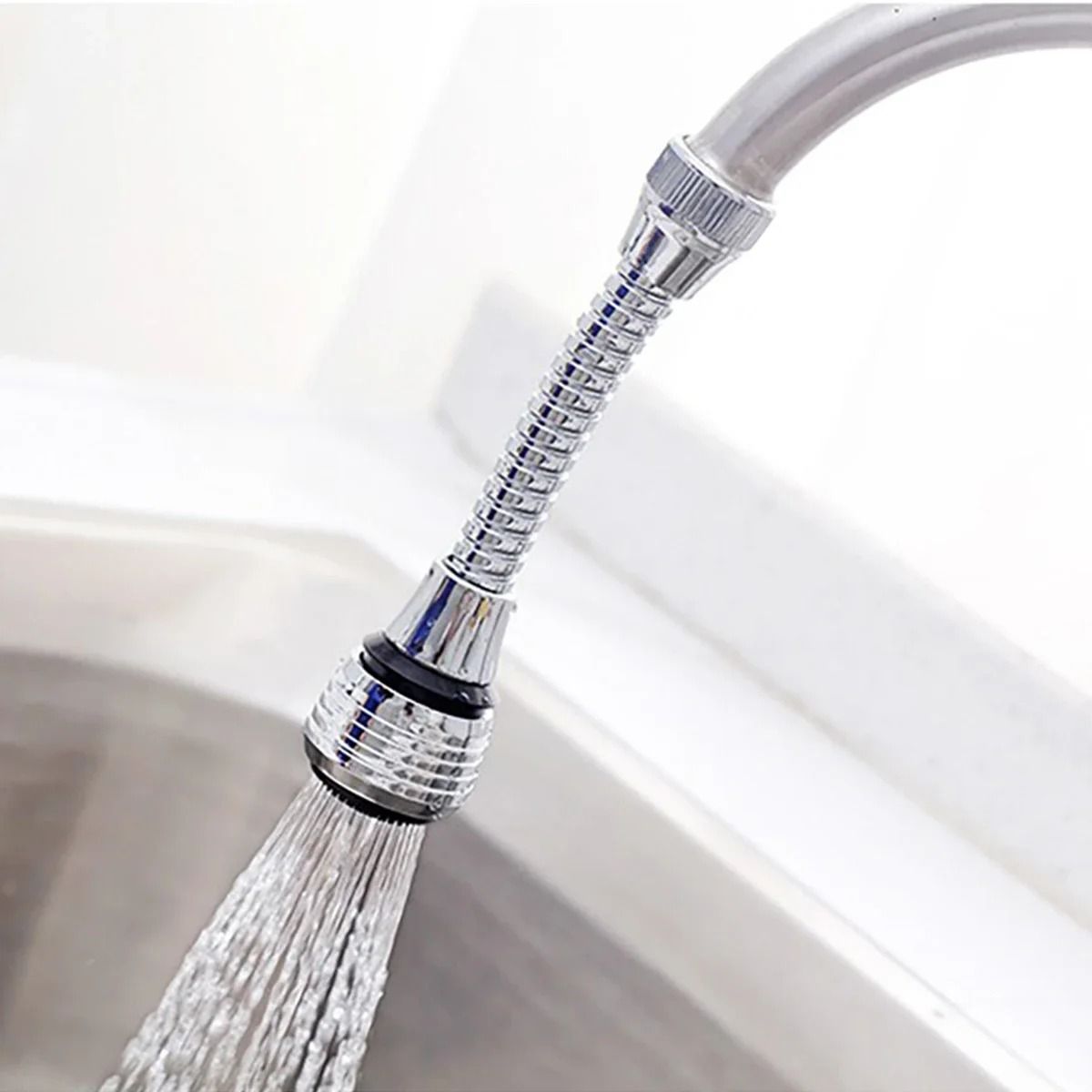 Kitchen Faucet Extender Adjustable Rotating Water Saving Sprinkler Head Attachment