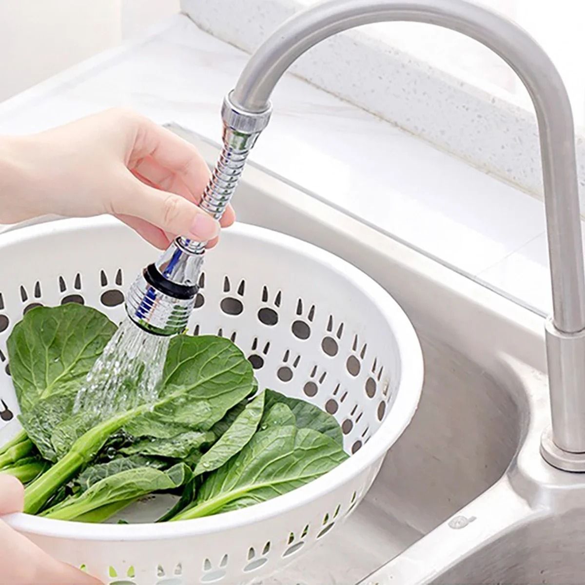Kitchen Faucet Extender Adjustable Rotating Water Saving Sprinkler Head Attachment