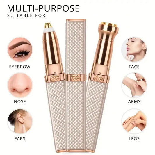 Rechargeable 2 in 1 Eyebrow Razor and Hair Shaver with LED Light