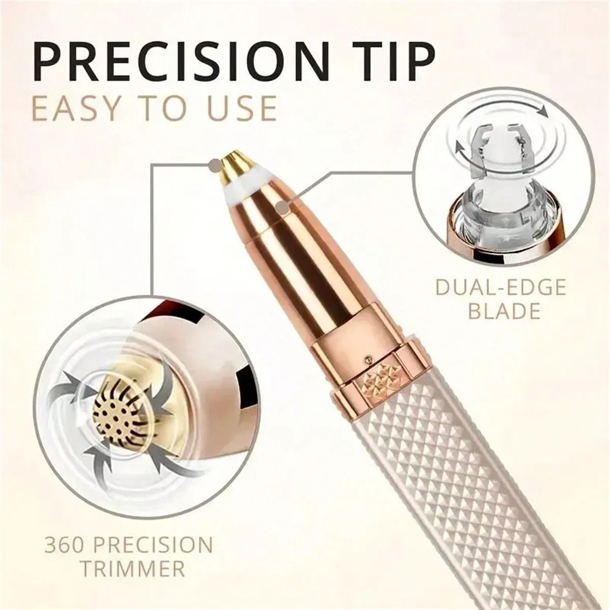 Rechargeable 2 in 1 Eyebrow Razor and Hair Shaver with LED Light