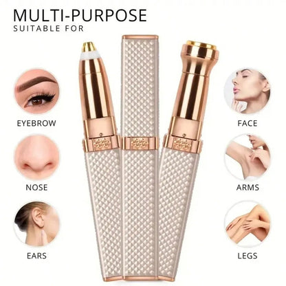 Rechargeable 2 in 1 Eyebrow Razor and Hair Shaver with LED Light