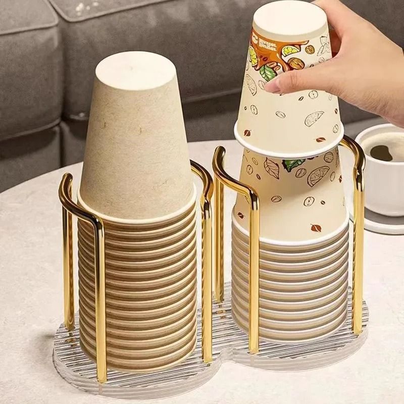 Luxury Disposable Cup Storage Holder Dispenser Rack Shelf for Home