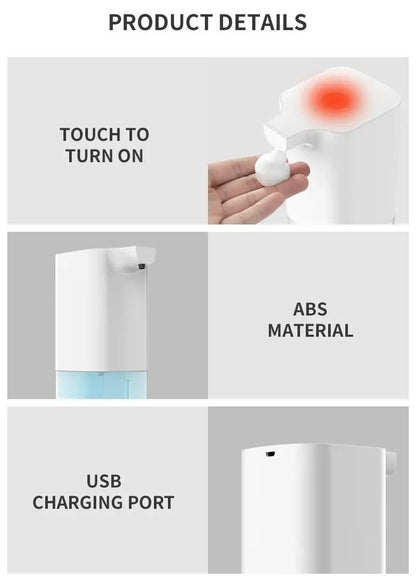 Automatic Infrared Sensor Soap Dispenser USB Rechargeable for Kitchen and Bathroom