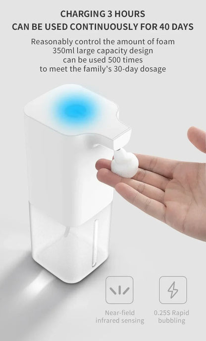 Automatic Infrared Sensor Soap Dispenser USB Rechargeable for Kitchen and Bathroom
