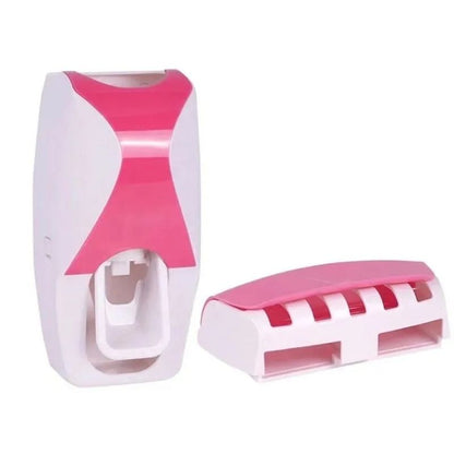 Wall Mounted Toothbrush and Toothpaste Holder Set with Automatic Dispenser and Cup