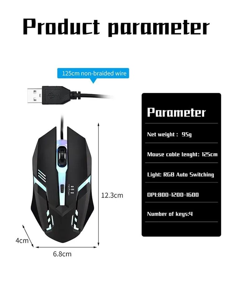 Ergonomic Design Gaming Mouse USB Backlit 2025 High Quality Desktop Laptop Accessory