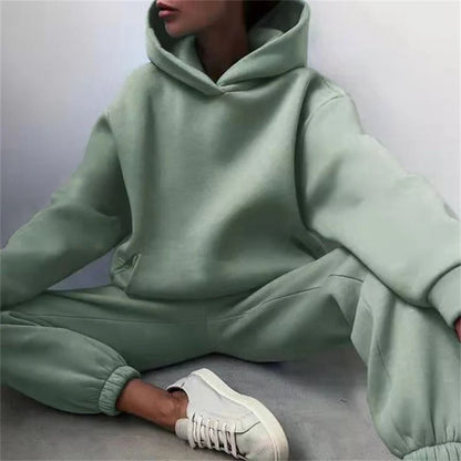 Women Tracksuit Two Piece Set Hooded Sweatshirt and Long Pant