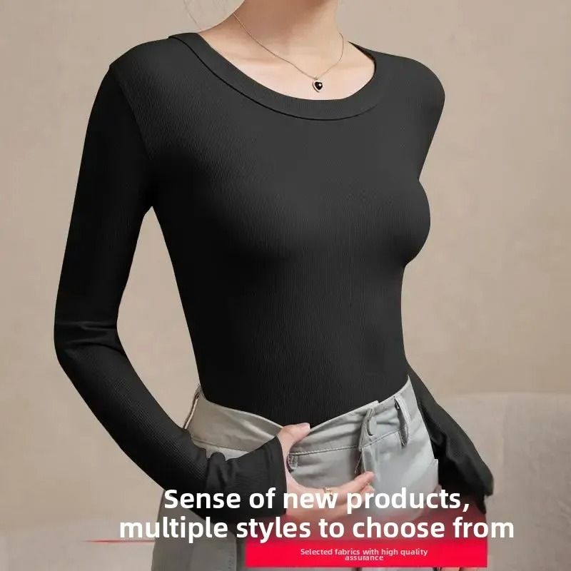 Autumn Winter Slim Fit Long Sleeve Thermal Base Shirt for Women