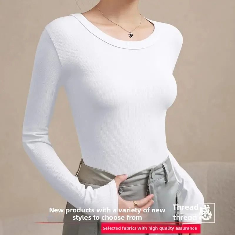 Autumn Winter Slim Fit Long Sleeve Thermal Base Shirt for Women