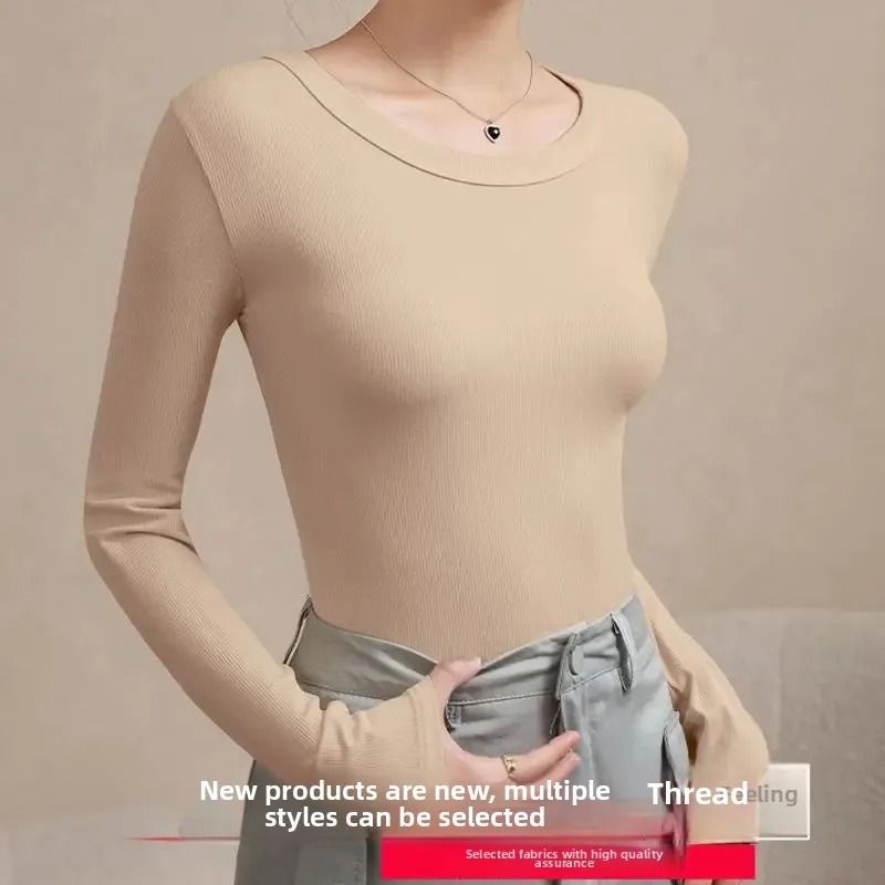 Autumn Winter Slim Fit Long Sleeve Thermal Base Shirt for Women