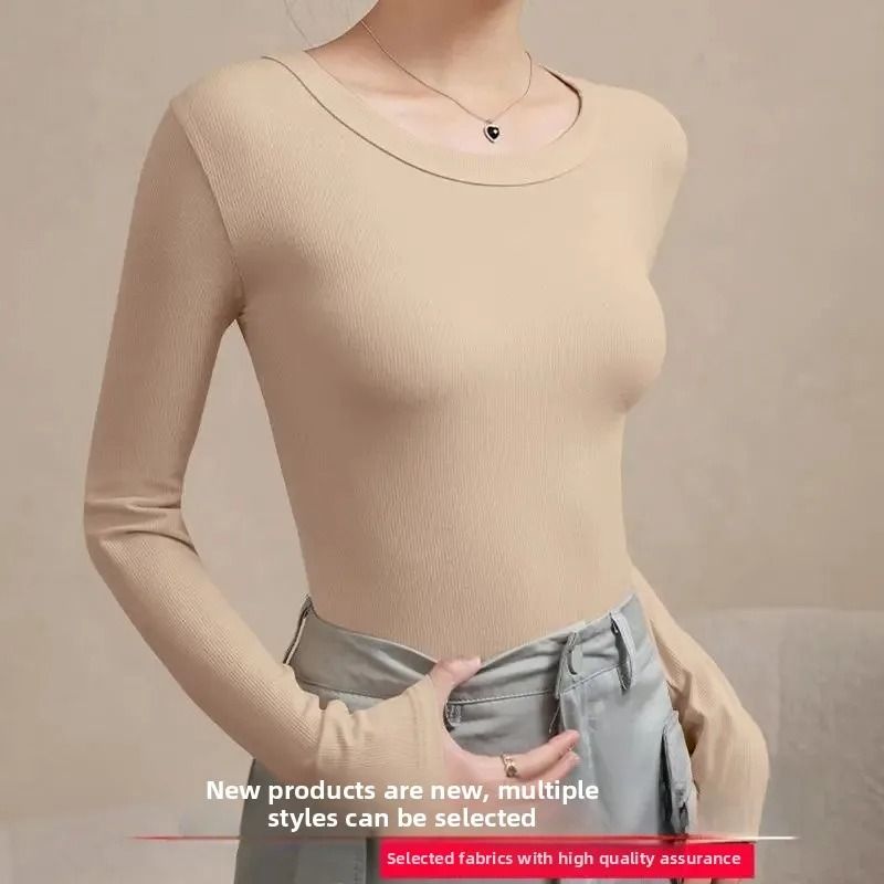 Autumn Winter Slim Fit Long Sleeve Thermal Base Shirt for Women