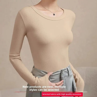 Autumn Winter Slim Fit Long Sleeve Thermal Base Shirt for Women