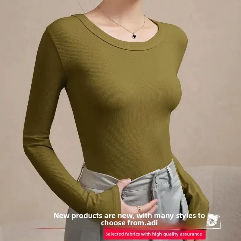 Autumn Winter Slim Fit Long Sleeve Thermal Base Shirt for Women