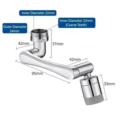 Universal 1080 Degree Rotation Faucet Aerator Mixer Extender Sprayer Head