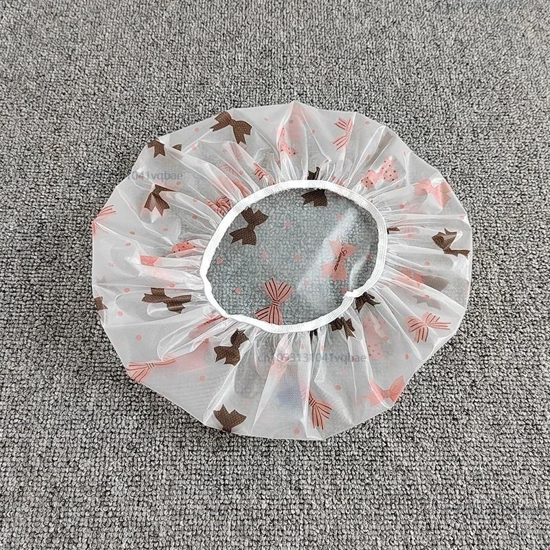 Adjustable Printed Shower Cap Waterproof Reusable with Elastic Band for Women Spa Salon