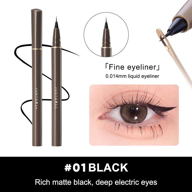 Judydoll Precision Liquid Eyeliner Pen Ultra Fine Tip Waterproof Smudge Proof 24 Hour Long Lasting