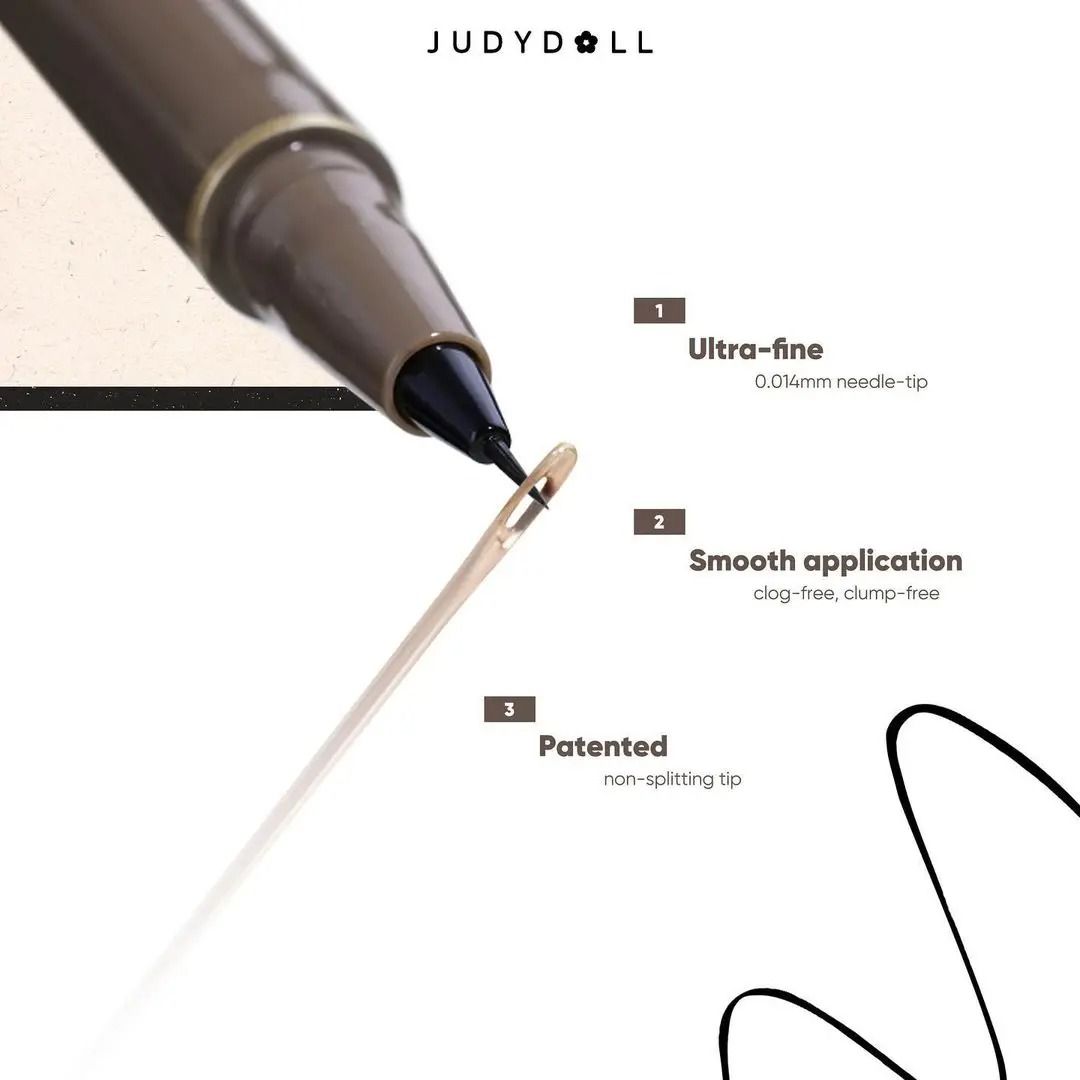 Judydoll Precision Liquid Eyeliner Pen Ultra Fine Tip Waterproof Smudge Proof 24 Hour Long Lasting