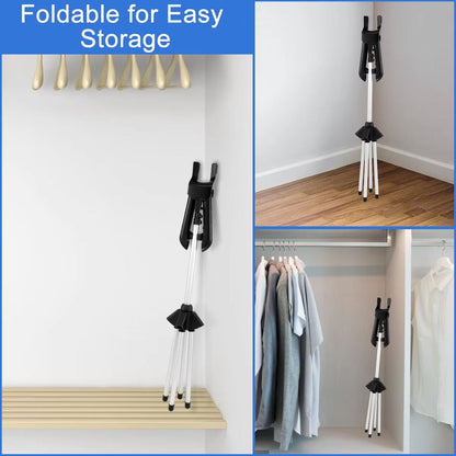 All-In-One Adjustable Steamer Stand & Handheld Ironing Board – 33–63 in Portable Foldable Garment Rack