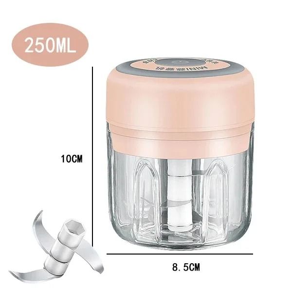 Electric Garlic Chopper and Meat Mincer – 100ML/250ML Portable Food Processor