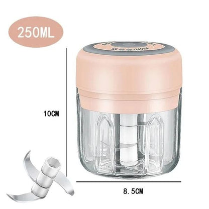 Electric Garlic Chopper and Meat Mincer – 100ML/250ML Portable Food Processor