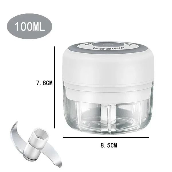 Electric Garlic Chopper and Meat Mincer – 100ML/250ML Portable Food Processor