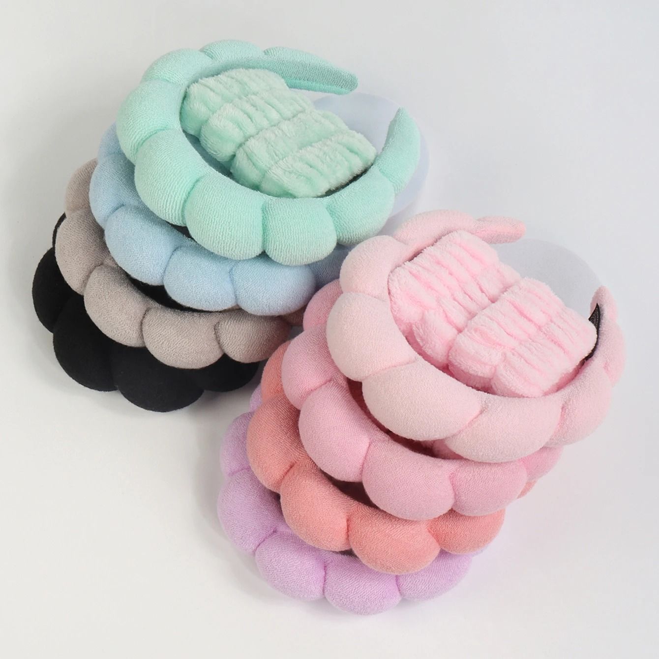 3PCS Microfiber Spa Headband and Wristband Set for Skincare and Makeup