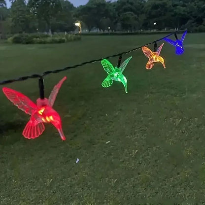20LED Solar Hummingbird String Lights for Garden and Holiday Decoration