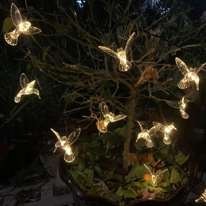 20LED Solar Hummingbird String Lights for Garden and Holiday Decoration
