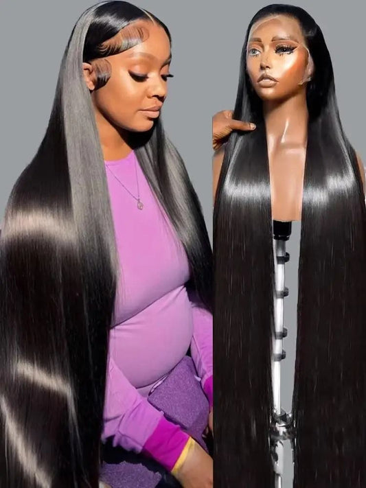 Women Bone Straight HD Lace Front Wig 200 Density Brazilian Human Hair Wig