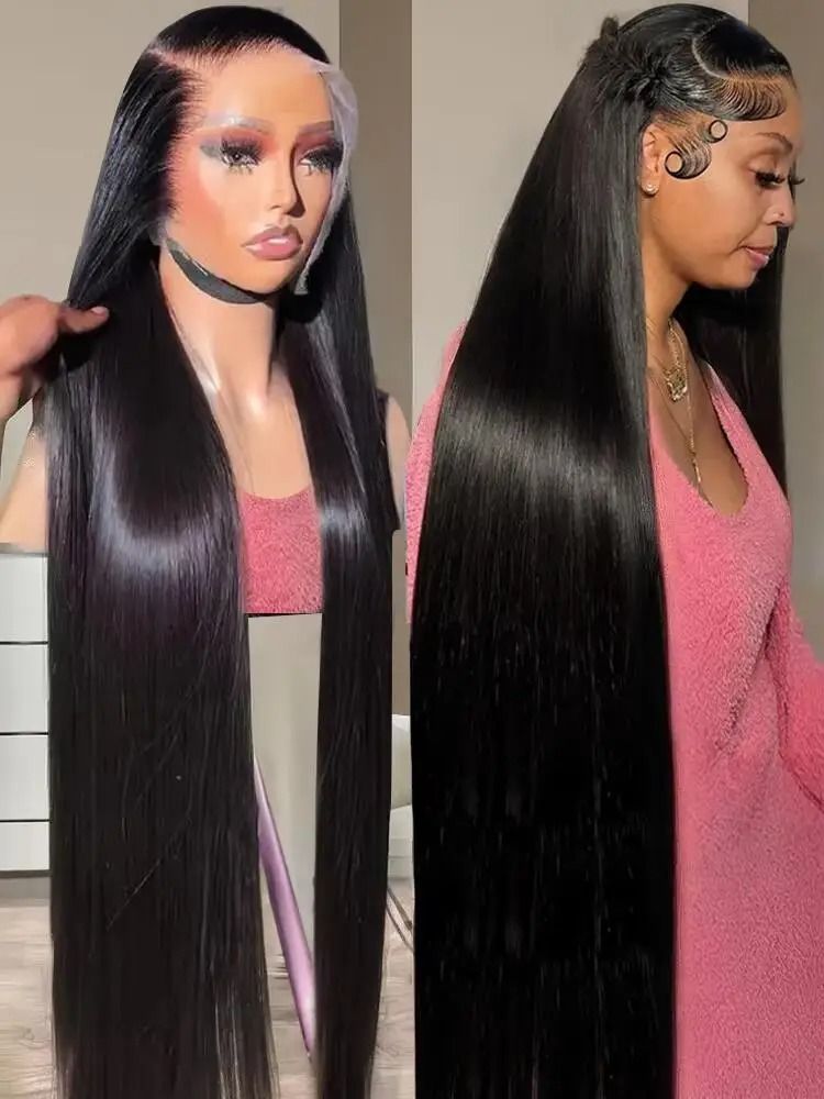 Women Bone Straight HD Lace Front Wig 200 Density Brazilian Human Hair Wig