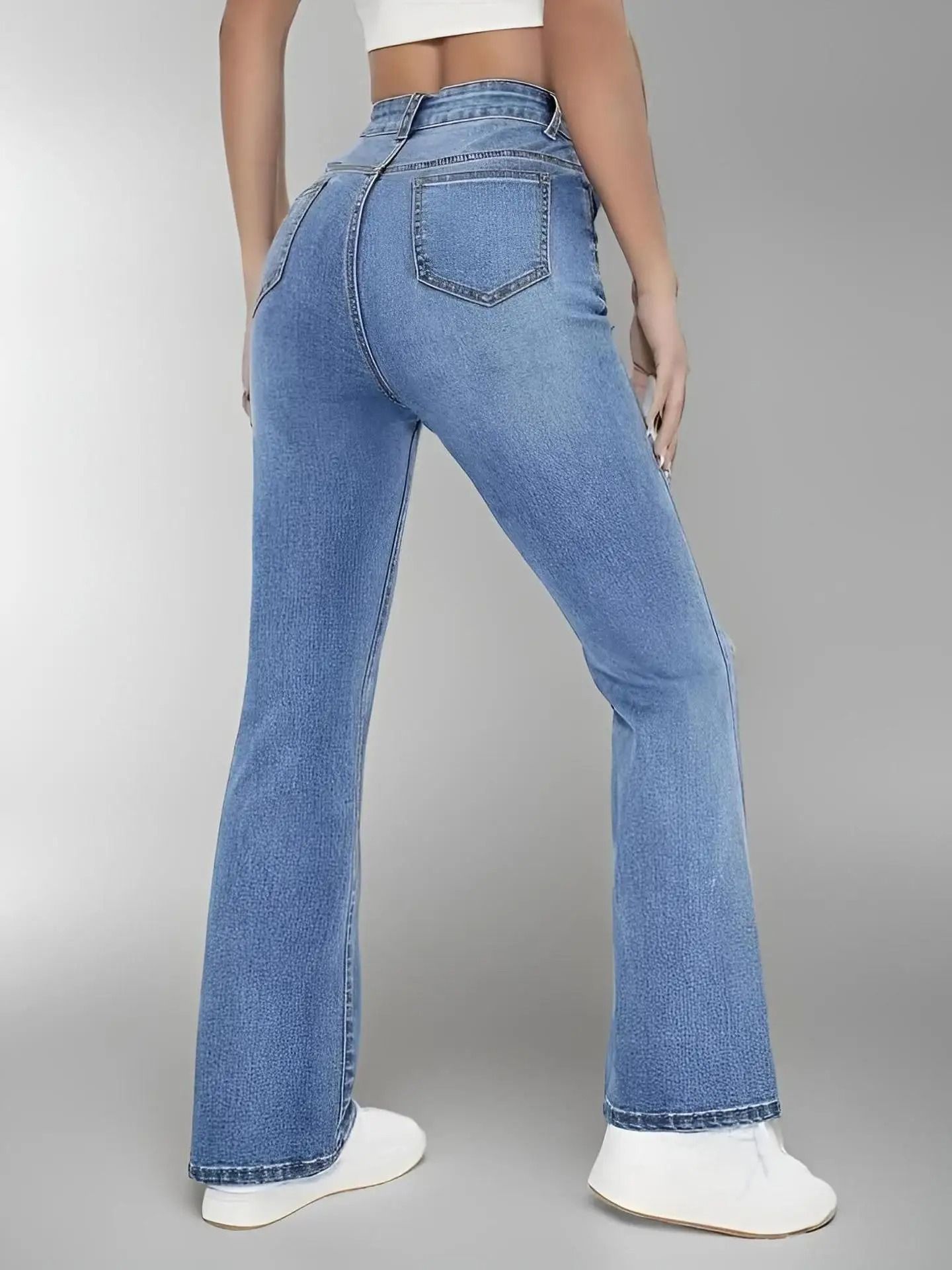 Women High Waist Slim Fit Jeans Casual Denim Pants