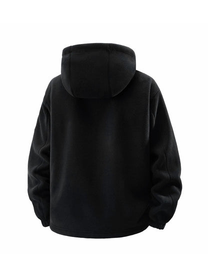 Men Outdoor Hooded Jacket Warm Casual Zip Up Coat