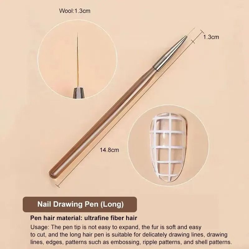 Women 9-Piece UV Gel Nail Brush Liner DIY Painting Pen Set