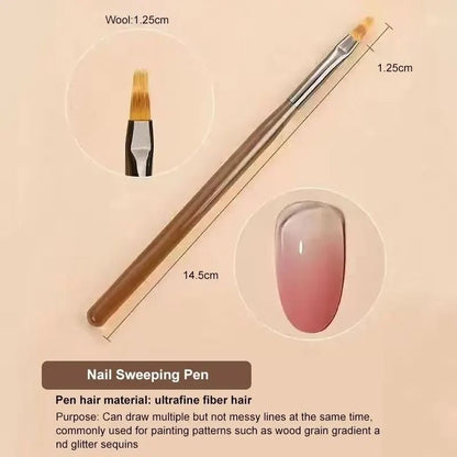 Women 9-Piece UV Gel Nail Brush Liner DIY Painting Pen Set