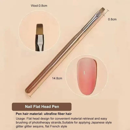 Women 9-Piece UV Gel Nail Brush Liner DIY Painting Pen Set