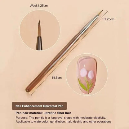 Women 9-Piece UV Gel Nail Brush Liner DIY Painting Pen Set