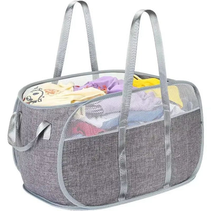 Creative Mesh Laundry Popup Hamper | Foldable Lightweight Laundry Basket with Durable Handles for Laundry Room & Home St