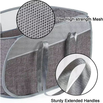 Creative Mesh Laundry Popup Hamper | Foldable Lightweight Laundry Basket with Durable Handles for Laundry Room & Home St