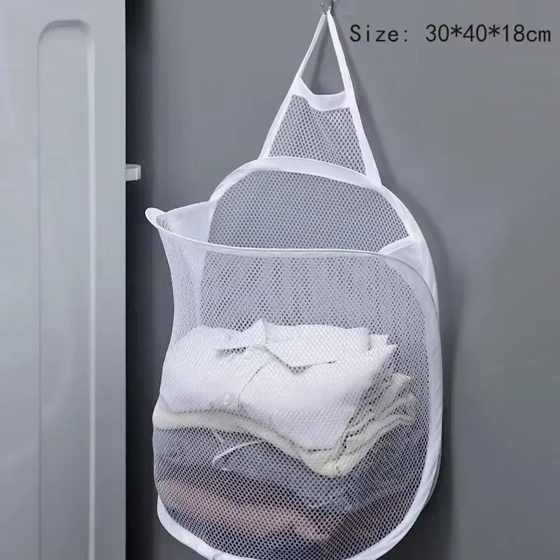 Creative Mesh Laundry Popup Hamper | Foldable Lightweight Laundry Basket with Durable Handles for Laundry Room & Home St