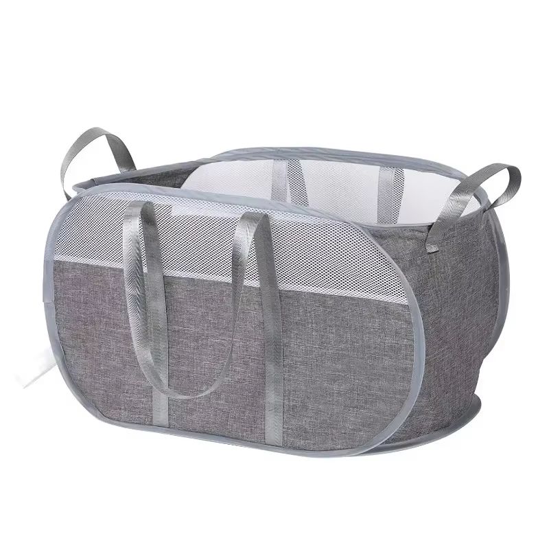 Creative Mesh Laundry Popup Hamper | Foldable Lightweight Laundry Basket with Durable Handles for Laundry Room & Home St