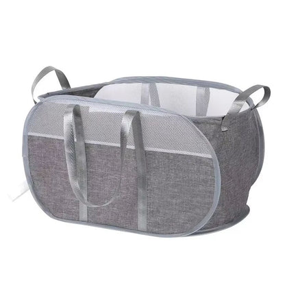 Creative Mesh Laundry Popup Hamper | Foldable Lightweight Laundry Basket with Durable Handles for Laundry Room & Home St